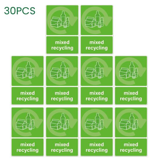 Наклейка для переработки для мусорного бака самоклеящаяся водонепроницаемая знаки сортировки отходов для дома офиса квартиры отеля школы и общественной зоны