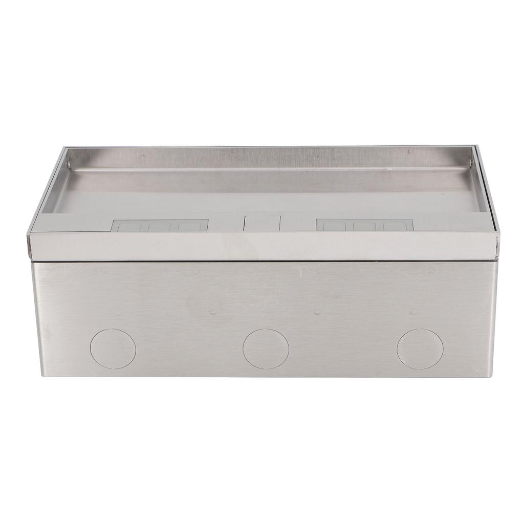 Напольная силовая розетка 4 стандартные розетки Нержавеющая сталь Скрытая коробка для электрической розетки 4000 Вт