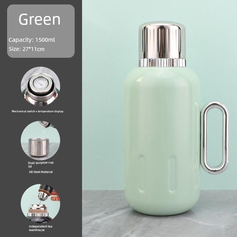 Large Capacity Thermos Cup Ikea 316 Stainless Steel Thermos Pot Household High-End Mechanical Temperature Display Teapot Warm Water Kettle