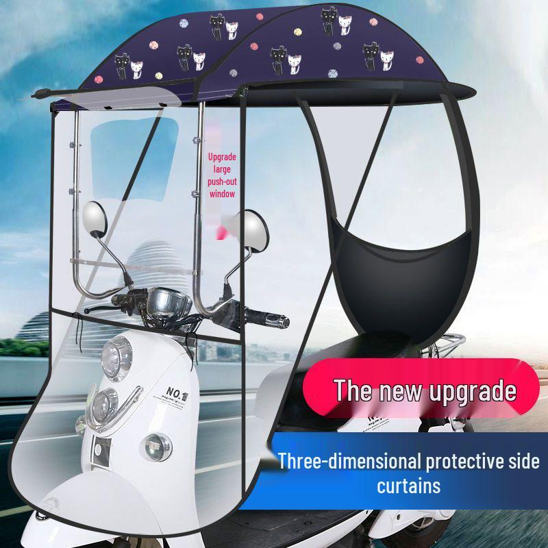 Солнцезащитный Дождевик Тент для Автомобиля с Утолщенным Лобовым Стеклом для Электровелосипедов и Трехколесных Велосипедов