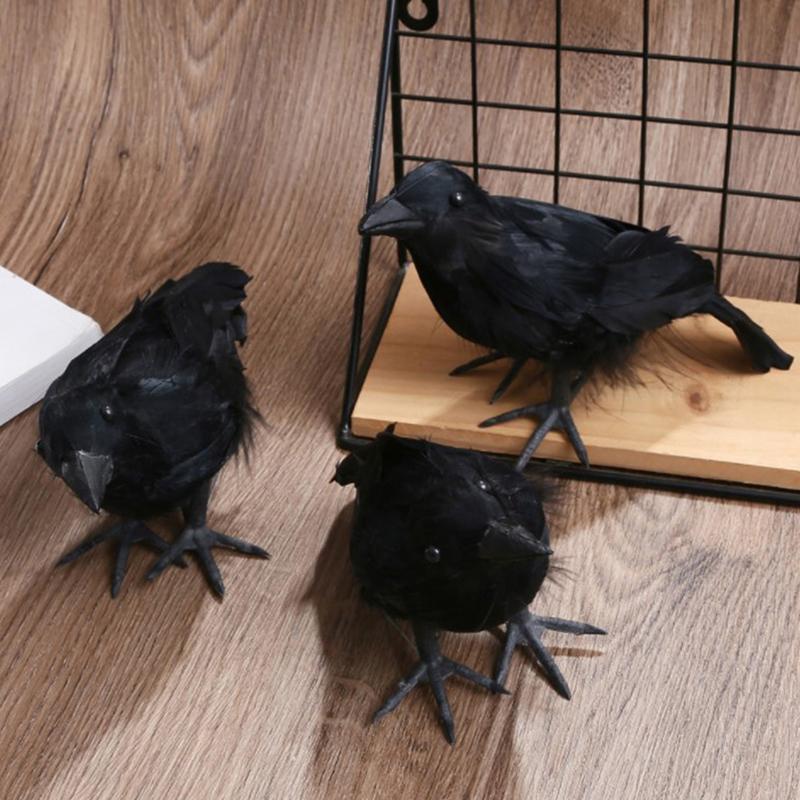 1PC Simulation Black Crow Raven Bird Repellent Pest Control PigeonRepellent Garden Decoration Outdoor Decoracion Exterior