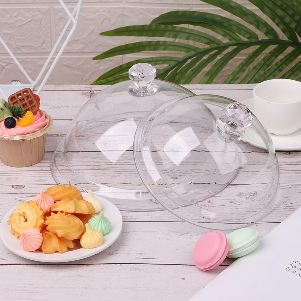Round Dish Creative Acrylic Dust-Proof Food Cover Food Cover Fruit Display Holder Cake Bread Plate