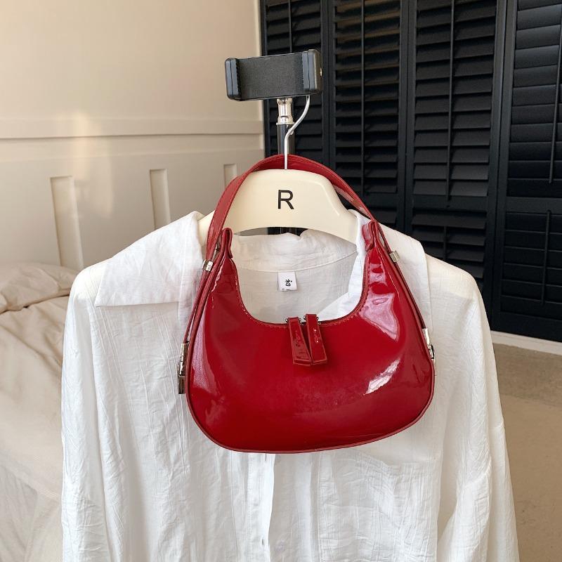 Популярные женские сумки весна и лето новые простые и модные глянцевые сумки через плечо сумки под мышкой сумки-полумесяцы