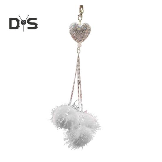 Подвесной кулон в форме сердца, аксессуары для зеркала заднего вида автомобиля со шнурком, легко подвешиваемые сверкающие подвесные подвески