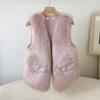 Winter Imitation Fur Vest Women's New Women's Light Pink Age-reducing Furry Vest Looks Thin