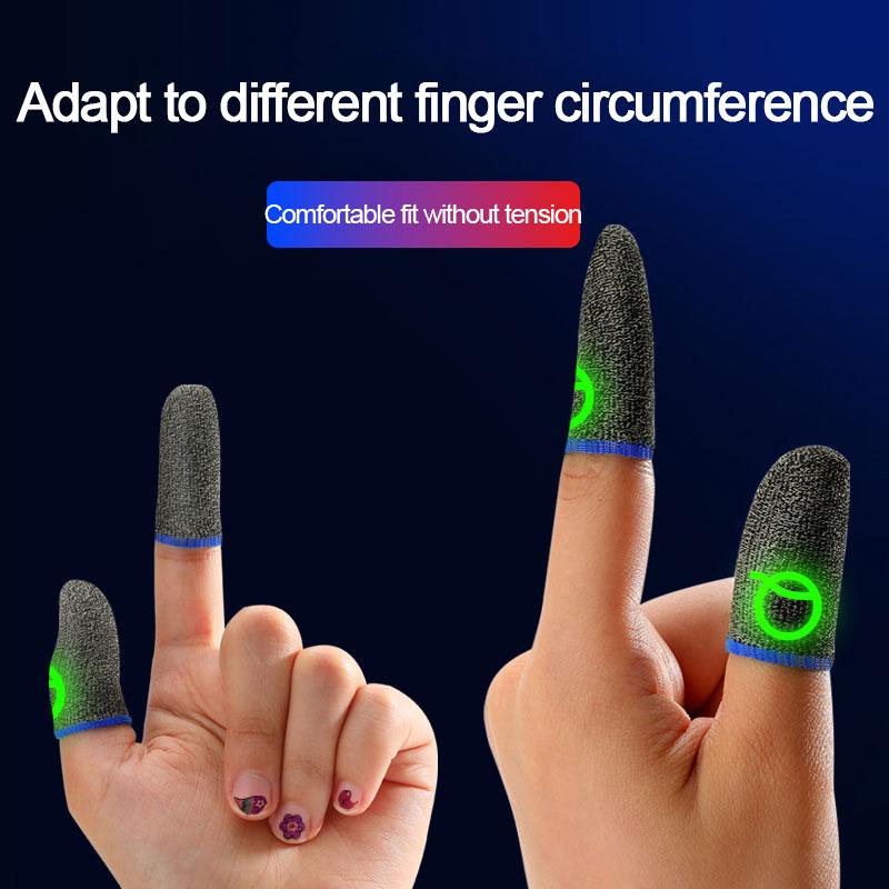 Breathable Luminous Gaming Finger Sleeve Fingertips For PUBG Mobile Games Sensitive Mobile Touch Screen Cover