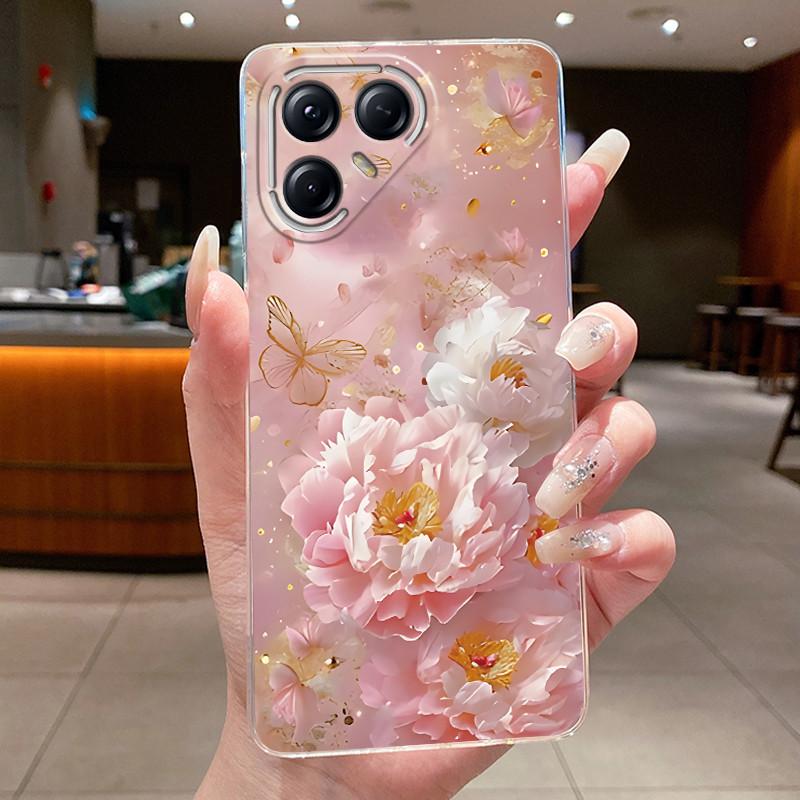 Для Tecno Pova 7 Pro LJ8 Чехлы Pova7 Ultra LJ9 Neo LJ6 LJ7 Funda Цветок Бабочка Чехол для Телефона Мягкий Силикон Прозрачный ТПУ Чехол