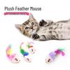 Colorful Feather Tail Plush Mouse Cat Toy