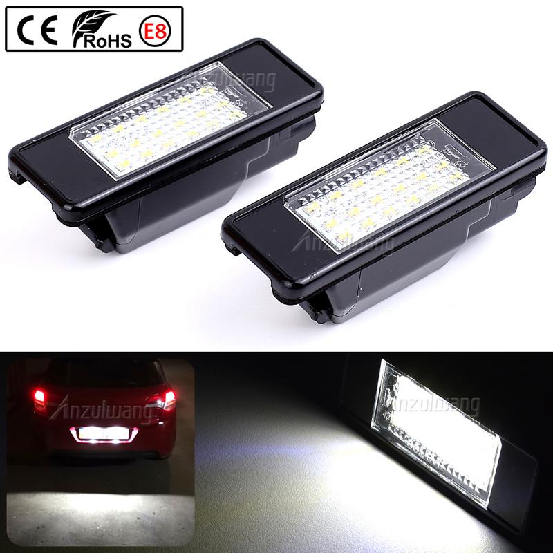 For Peugeot 106 207 307 308 406 407 508 For CITROEN C3 C4 C5 C6 C8 2x 6000K Car Rear 18 LED SMD License Number Plate Light Lamp