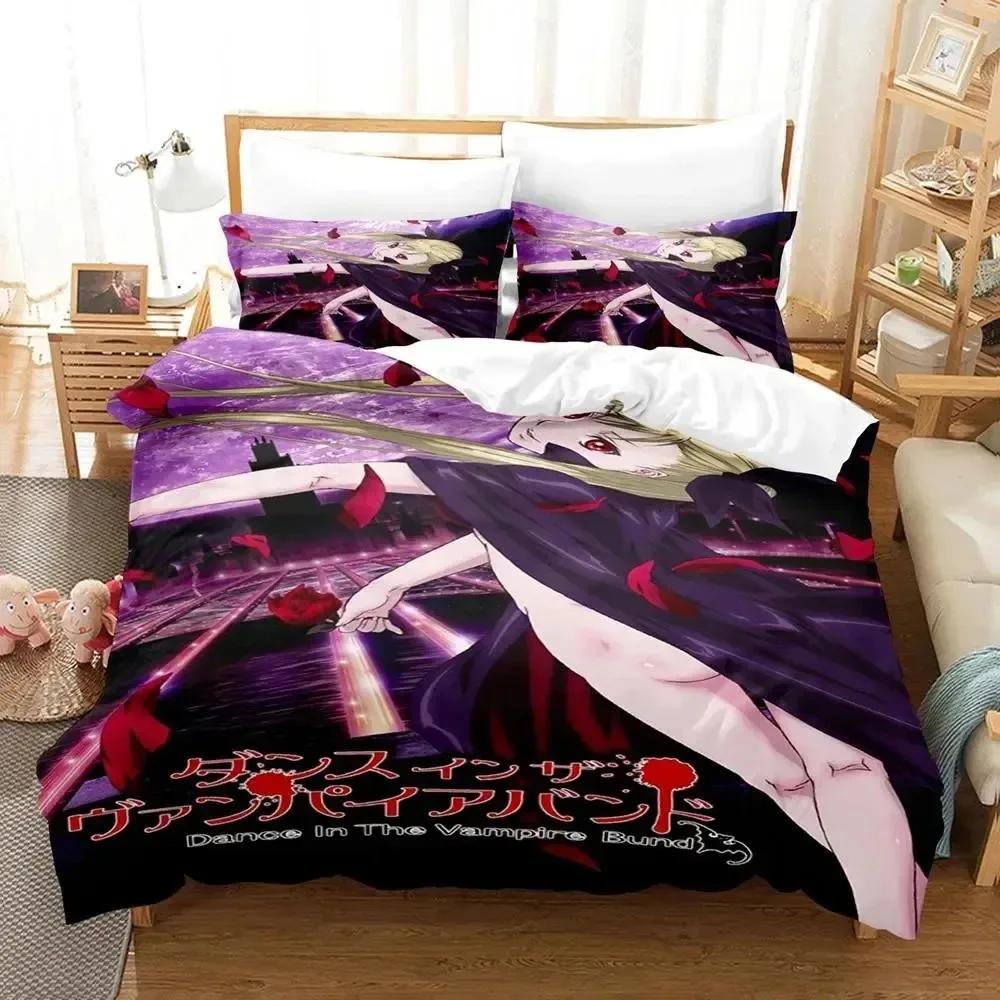 Anime Dance In The Vampire Bund Bedding Set Duvet Cover Bed Set Quilt Cover Pillowcase Comforter King Queen Size Boys Adult