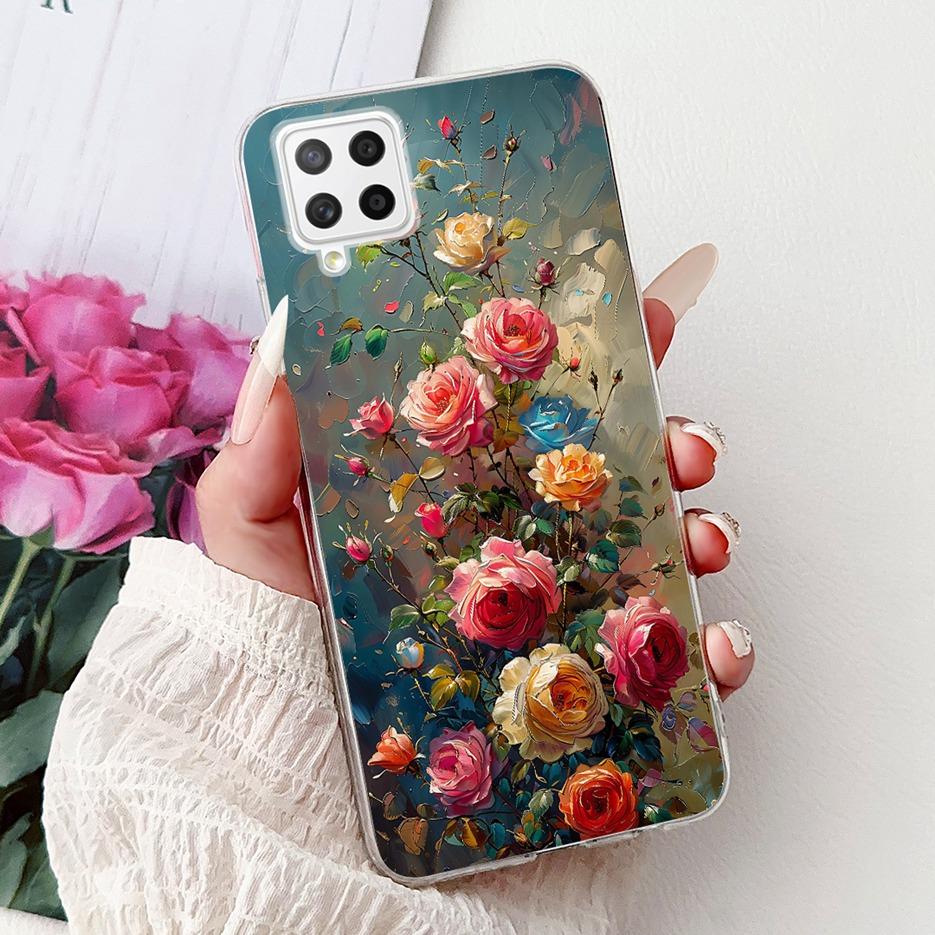 Чехол для Samsung Galaxy A22 4G Цветы Расписной Чехол Мягкий Тонкий Чехол для Телефона Для Samsung A22 A 22 Galaxy A42 5G Чехлы Сумки