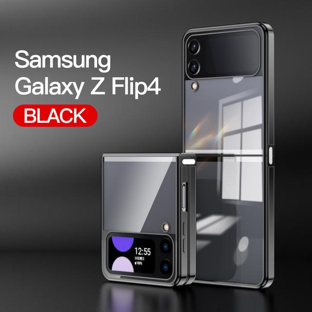 Для Samsung Galaxy Z Flip 4 3 Flip4 чехол Роскошный гальванический прозрачный цветной складной противоударный защитный чехол с мягкой задней панелью
