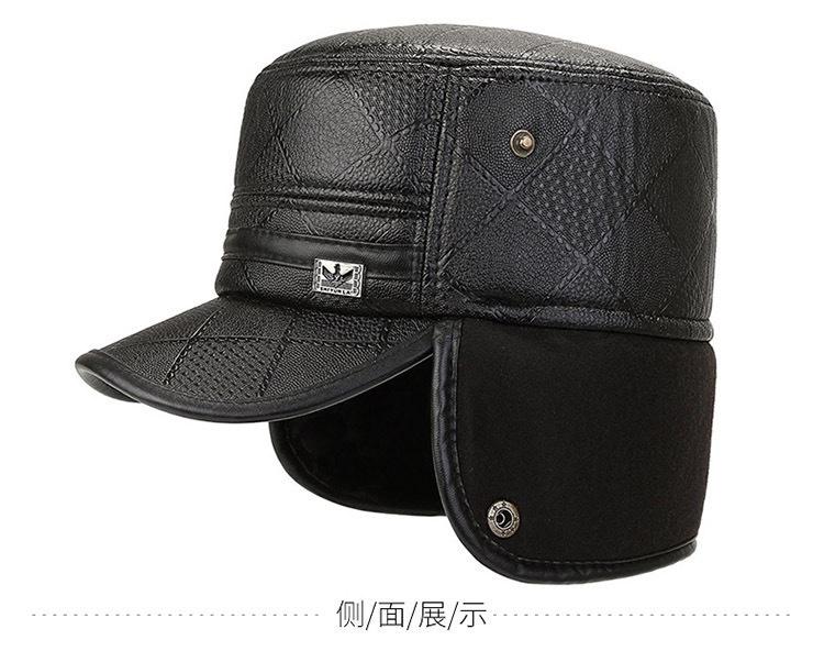 Зимняя теплая шляпа для мужчин среднего и пожилого возраста, шляпа с плоским верхом