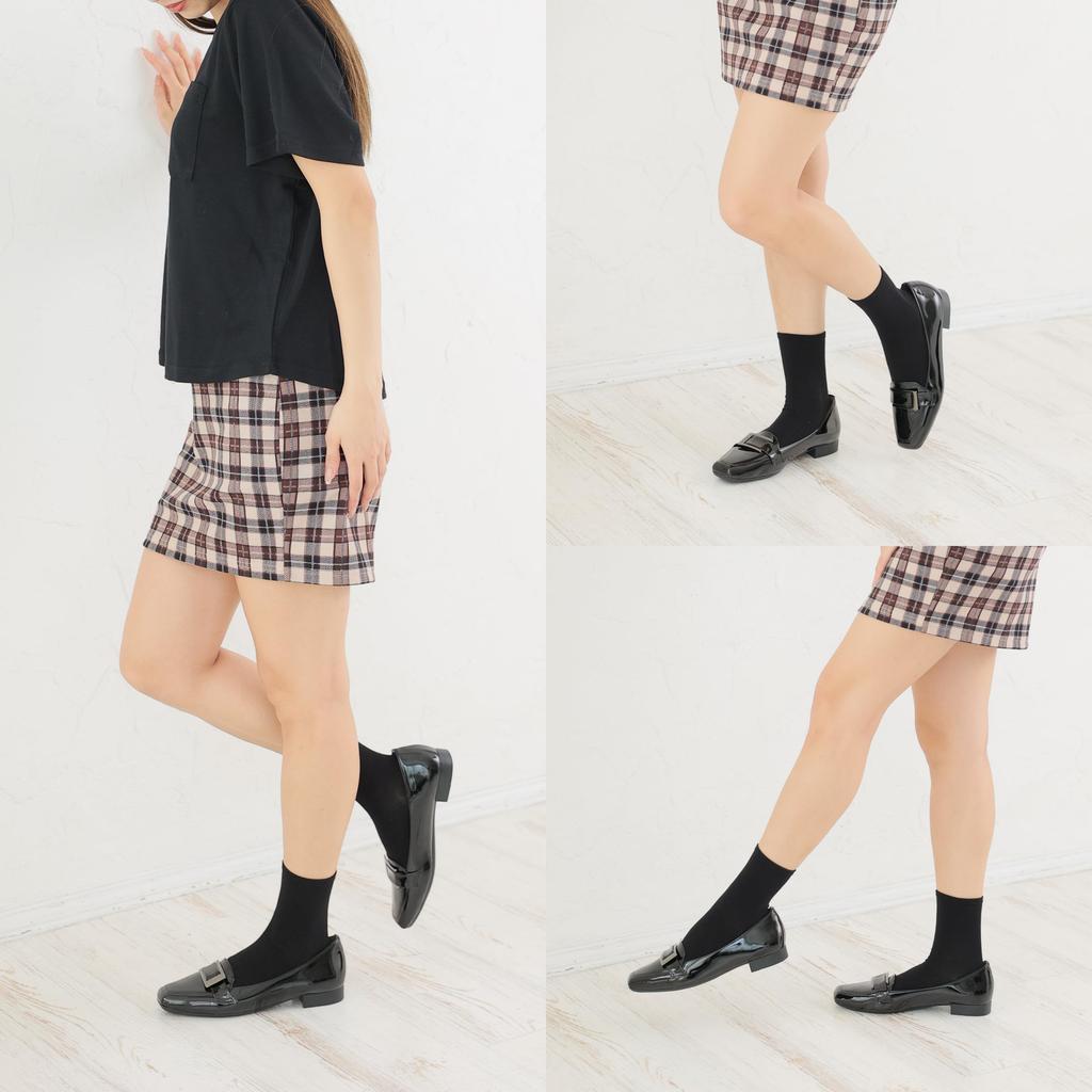 Demeter новая ar he AC Легкие лоферы с квадратным носком из лакированной кожи на низком каблуке, сделано по размеру, размер Женские туфли-лодочки, Япония, 1785-L30 (Черный, 24.5см)