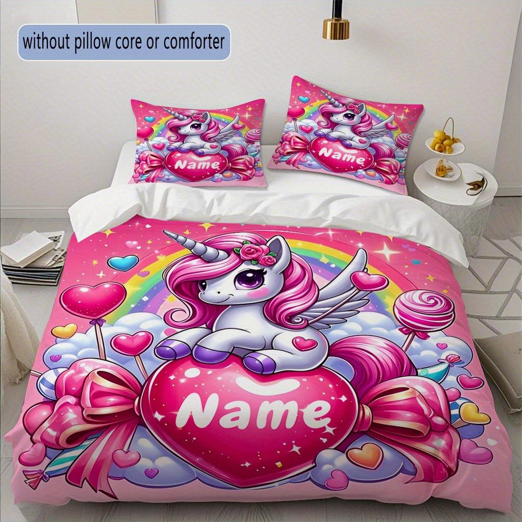 Customization unicorn Duvet Cover Set Bedding Universal,  Cute Printed Cartoon Quilt Cover Comforter Sets Home