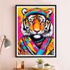 5d DIY Алмазная картина, вышивка крестом, красочные тигры, животные, алмазная вышивка, мозаика, полная круглая дрель, домашний декор, искусство