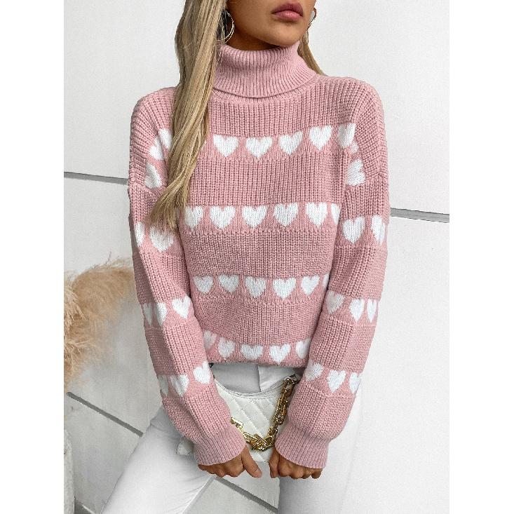 Rose Beauty A Love Print Женская осень и зима Новый повседневный модный свитер с длинным рукавом