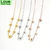 Popular Stainless Steel Flowers Necklace Pendant Chain Chocker Gift For Girl Women Jewelry Accessory Birthday Present