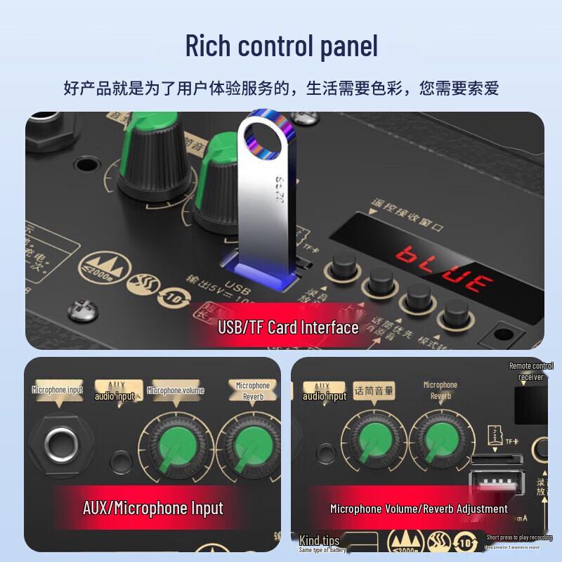 Suoai SA-X72 8-дюймовая портативная караоке-колонка с двумя микрофонами