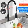 Pull Out Kitchen Faucets Handle 2 Water Mode Kitchen Tap Hole Handle 360 Degree Rotatory Water Mixer Tap Silver /Black New