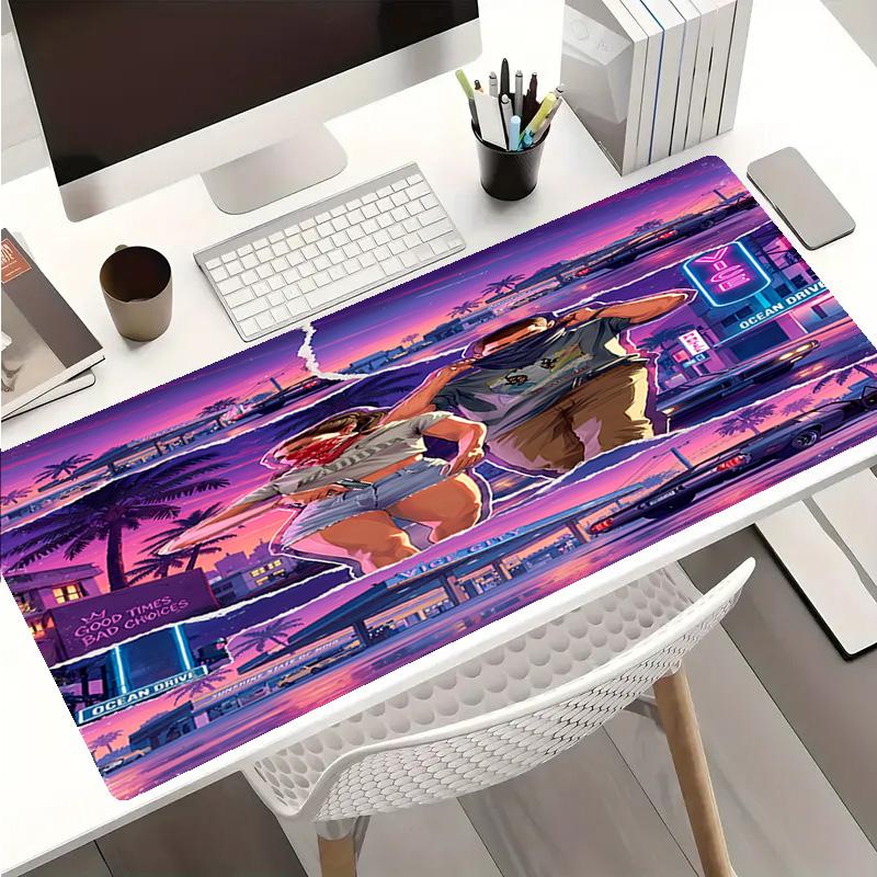 Игровой коврик для мыши Grand Theft Auto - Нескользящая резиновая основа, Гладкая поверхность для работы, игр, офиса и домашнего использования, Настольный коврик для мыши