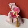 Vest Shape Flower Wrist Bag Tassel Festive Sugar Bag Sweet Velvet Knot Handbag  Wedding