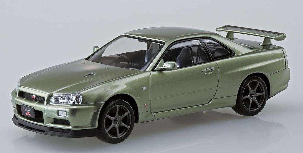Aoshima Bunka Kyozai The Snap Kit Series Nissan R34 Skyline Nurburgring Millennium Jade Пластиковая модель 1/32 GT-R Предварительно окрашенная 11-D