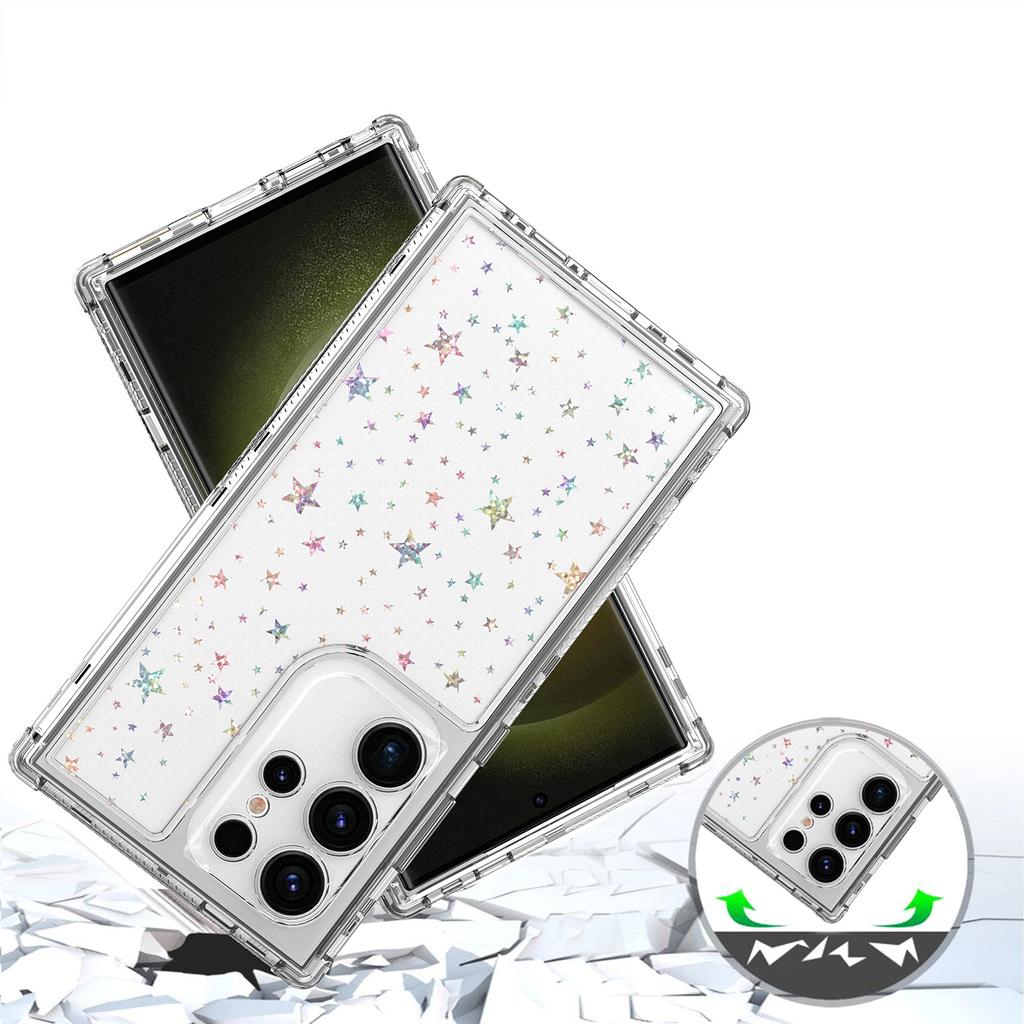 For Samsung Galaxy S25 Ultra/S24 Ultra Case Acrylic TPU Clear Phone Cover with Laser-printed Film