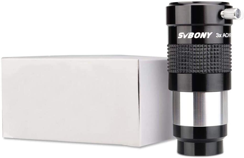 Svbony Barlow Lens Correction Lens 3x Chromatic Aberration Inch Diameter Multiplier Mirror Telescope Adapter for Astronomical Photography Black