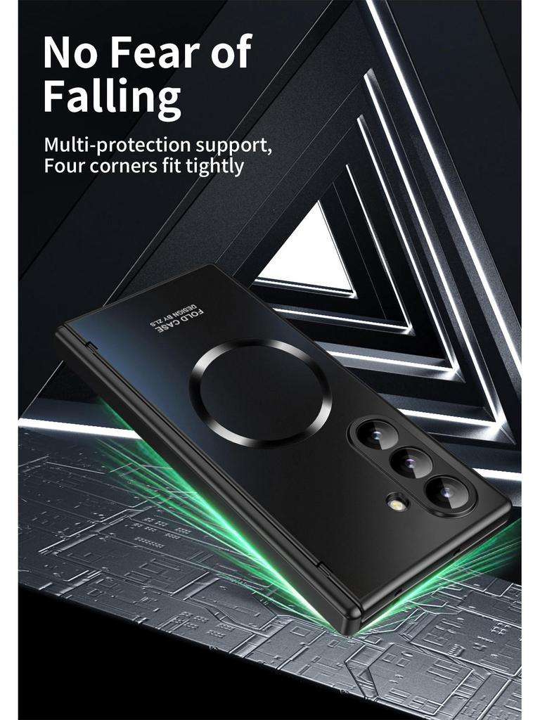Совместимый магнитный чехол для Samsung Z Fold6 с поддержкой беспроводной зарядки - Защитный чехол для Fold7