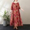 Весеннее литературное платье больших размеров с круглым вырезом и длинными рукавами для женщин, винтажные платья