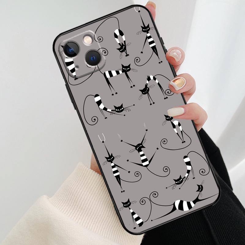 Милый мультяшный коллаж из кошек Чехол для телефона Для iPhone 17 Pro Max 14 13 12 11 15 16 Pro Max mini 15 16 Plus 16e 17 Air Cover