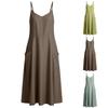 Ladies' Color Casual Fashion Strap Pocket Dress