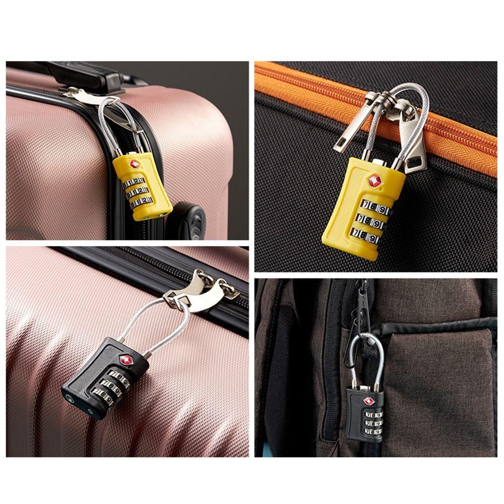 Tool TSA Customs Code Lock Contrast Color Padlock 3 Digit Combination Lock Luggage Password Lock