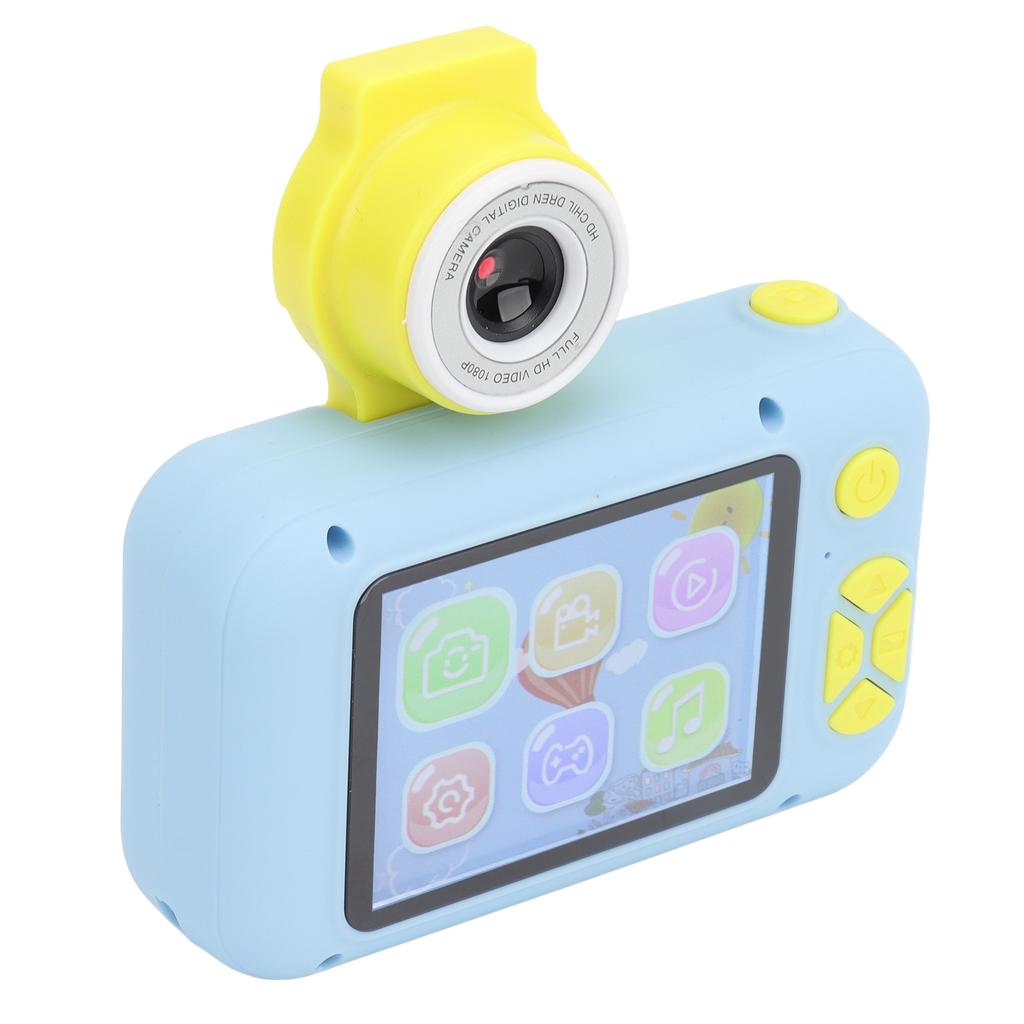 Kids Camera Blue High Definition Toddlers Digital Rotating Small SLR Camera Video Selfie Camera