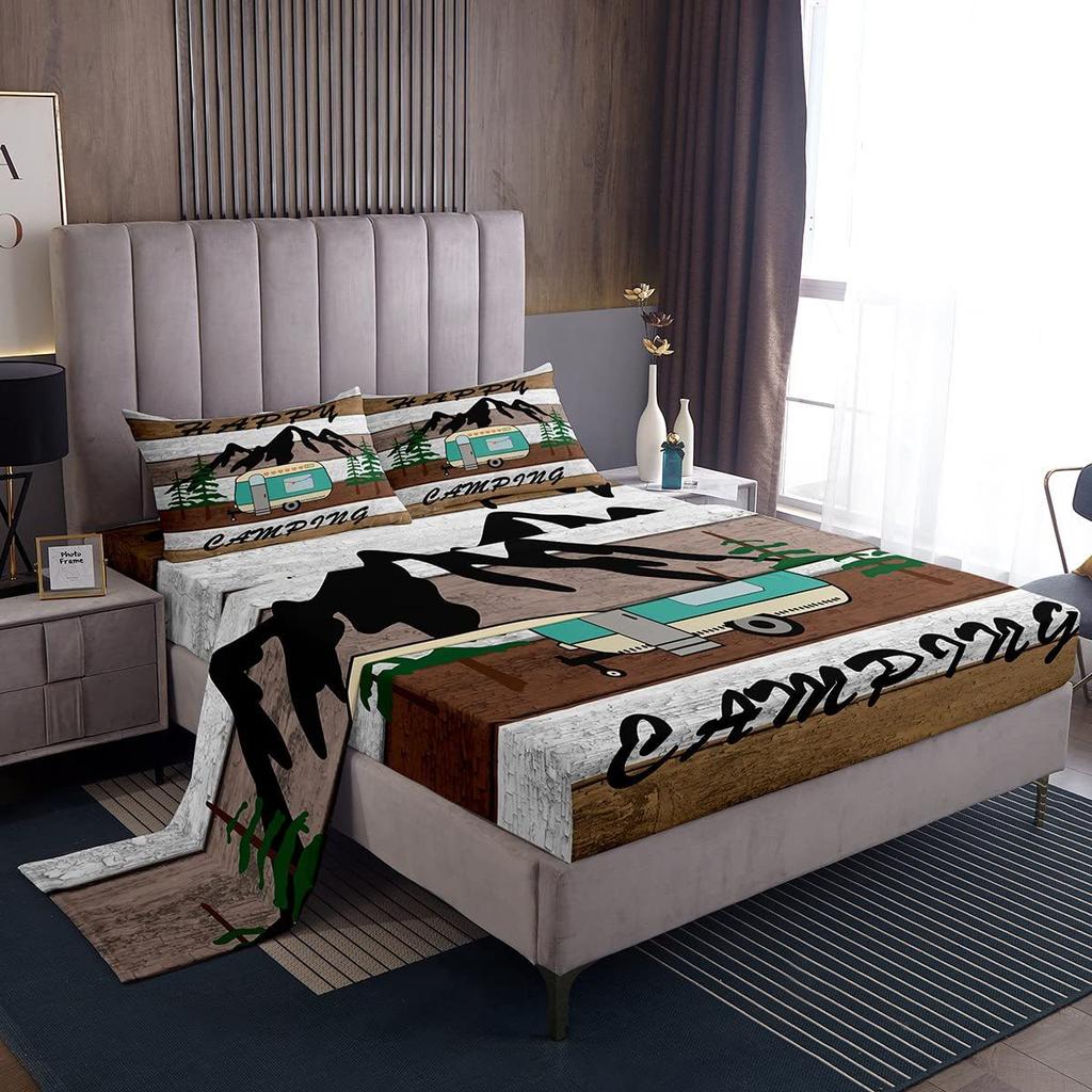 Color Rainbow Cloud Pattern Bed Hat Four-Piece Bedding Set Bedroom Dormitory Bedding Decoration