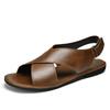 Fashion Sandals for Men 2025Summer New Beach Sandals High Quality Cowhide Leather Sandals Outdoor Casual Driving Sandal Sandalias Hombre