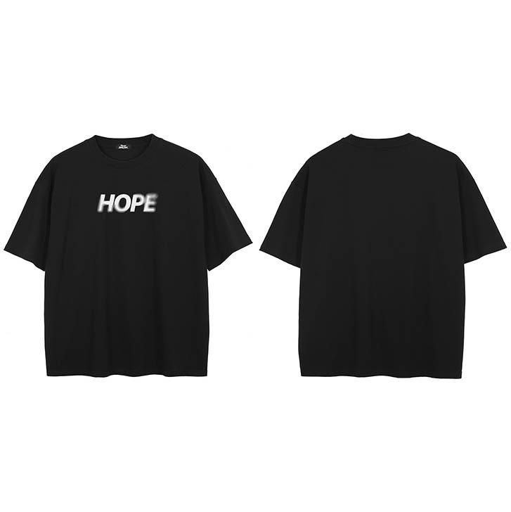 2026 Hot Sale Men Women Minimal Blur HOPE Letter Graphic T Shirt Simple Text Print Unisex Cotton Crew Neck Short Sleeve Casual Street Oversized Tee