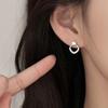 ANENJERY Simple Diamond-shaped Geometric Stud Earrings Women's Temperament Versatile Popular Jewelry