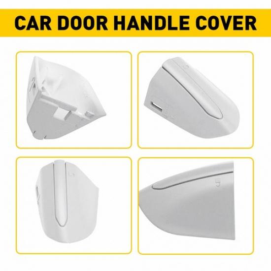 For 2013- Ford Fusion Left Door Driver Handle Key Bezel Cover White Replace