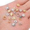 30-50Pcs Gold/Rhodium Plated CCB Loose Space Beads Star Flower Beads for Bracelet Necklace DIY Jewelry Making Beads