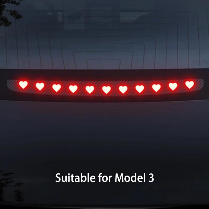 Принимаем индивидуальные наклейки для Tesla Model 3 Y Car High Mounted Brake Acrylic Projection Board Top Tail Light Emblem Halloween