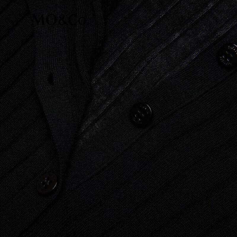 MO&Co. Женский свитер из мериносовой шерсти с высоким воротником и застежкой-молнией до середины груди