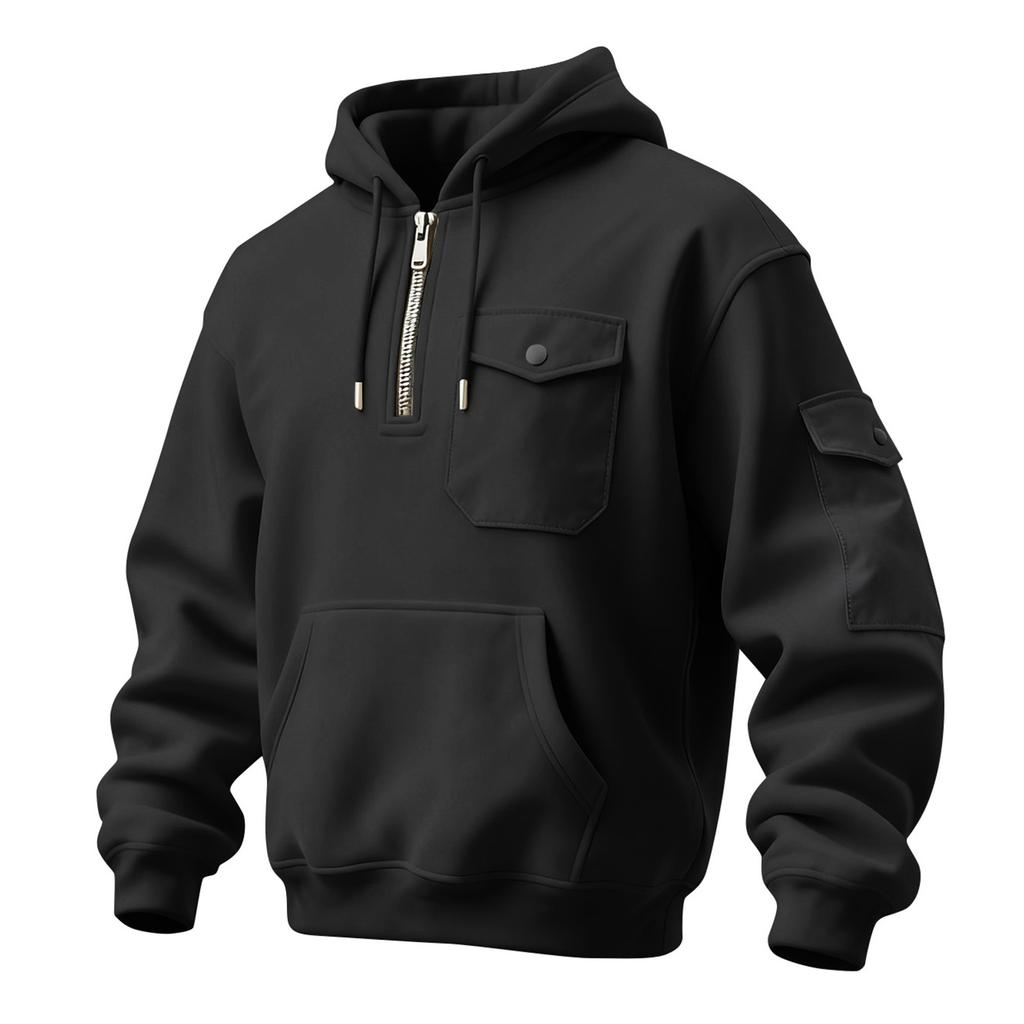 Men's Solid Color Sweatshirt Hoodie Men's Sports Large Size Casual Sweatshirt