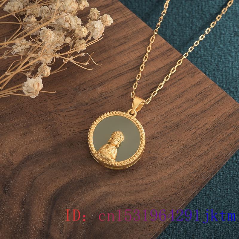Green Jade Buddhism Pendant Jewelry Chalcedony Women Zircon Gemstone Necklace Amulet Fashion Natural Charm Gifts 925 Silver