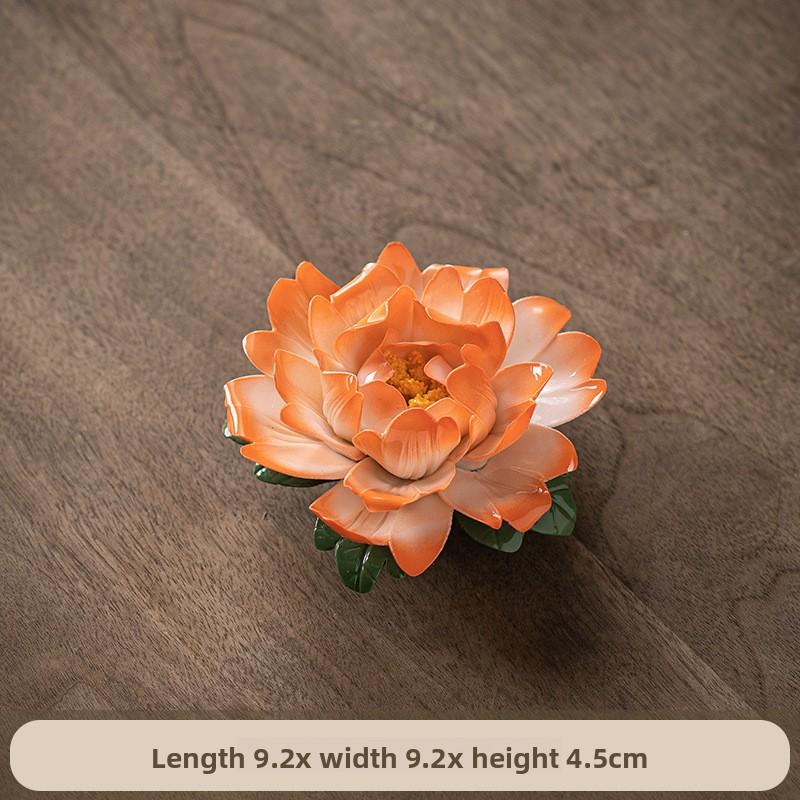 Имитация ручной лепки пион фарфоровый цветок керамический нитевидный благовонный держатель благовонная вставка чайная церемония настольный декоративный