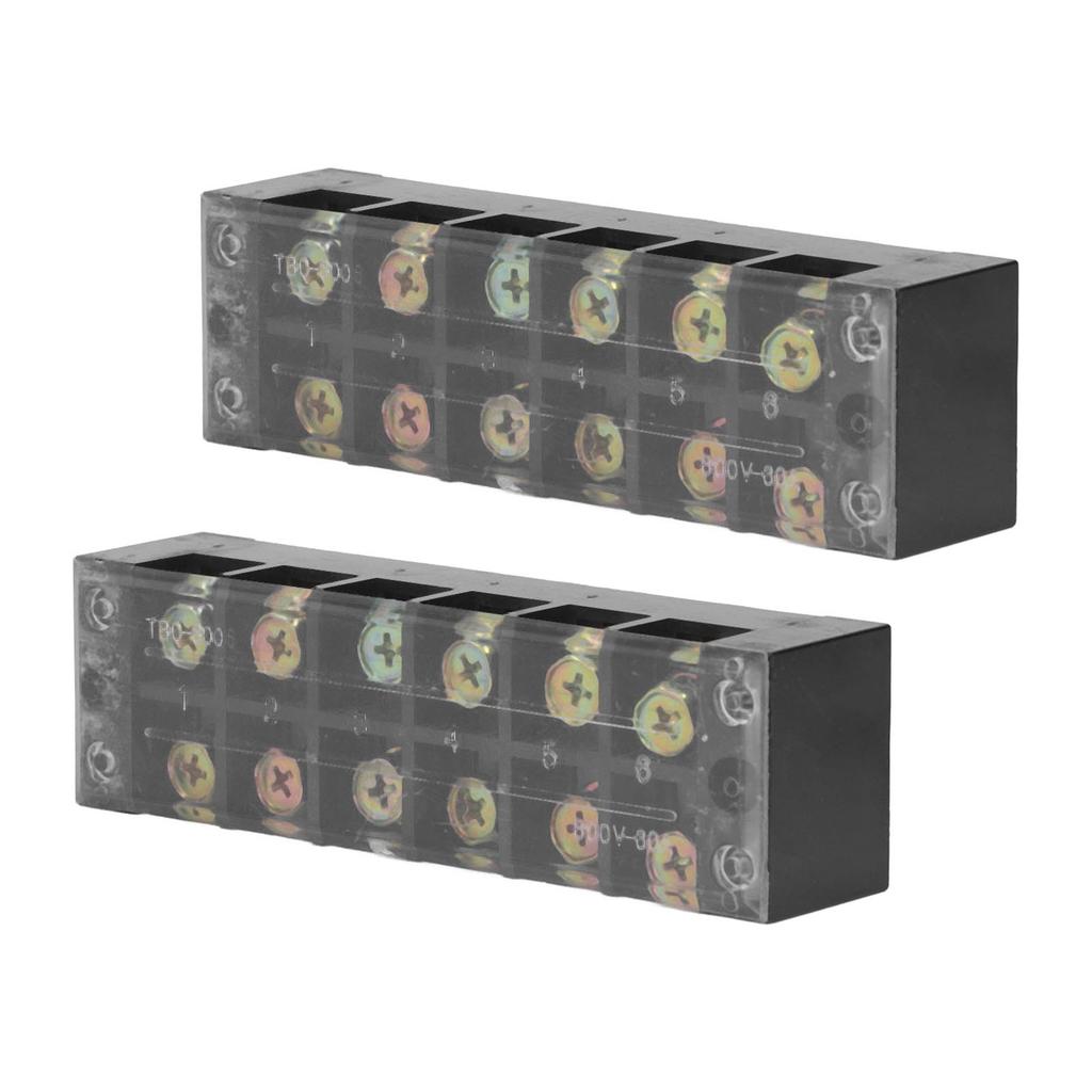 Terminal Strip Dual Row Screw Clamp Wire Terminal Block with Clear Cover for Bridge Lighting 60A
