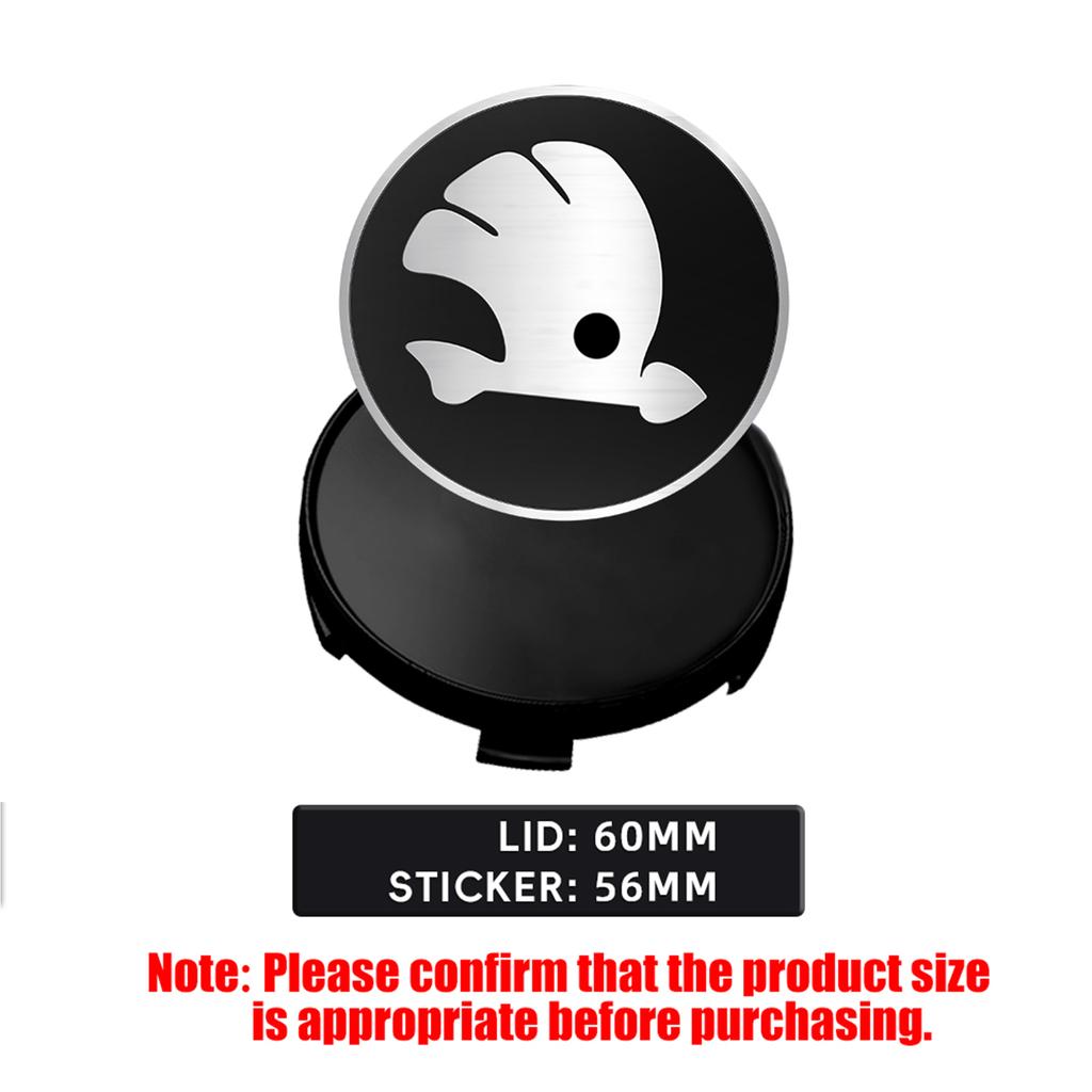 DDWO5 56/60/65/68MM Car Wheel Center Cover Badge Sticker Hub Cap Accessories For Skoda Kodiaq Octavia Enyaq Kamiq Scala Rapid MK2 MK3