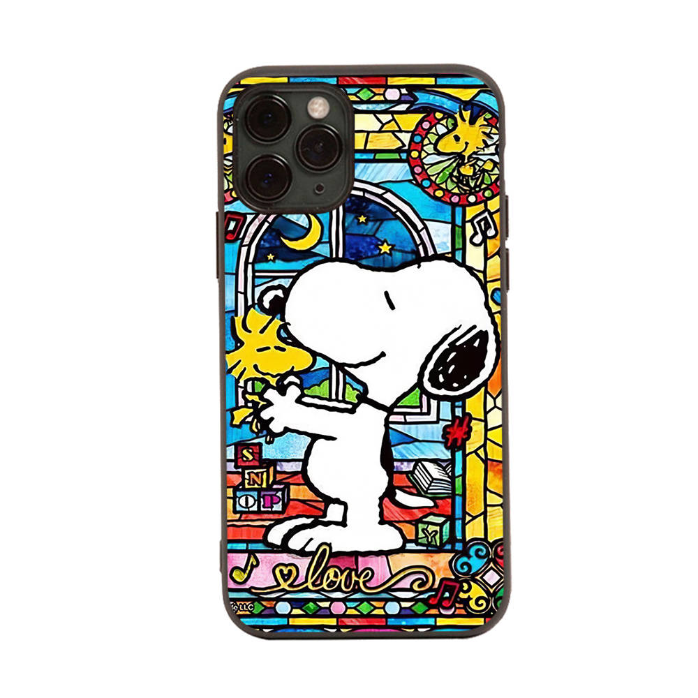 SM3 Lovely Snoopy Black Sofe Case for Samsung Note 20 Lite S24 Ultra S23 A03 A05 A06 A11 A71 A15 A16 A13 A24 A25 A33 A52 A53 A50 M55 M35 Plus
