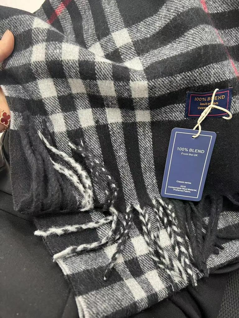 Winter Women Scarf Luxury British Pashmina Classic Plaid Soft Female Male Imitation Cashmere Thermal Muffler Men Shawl